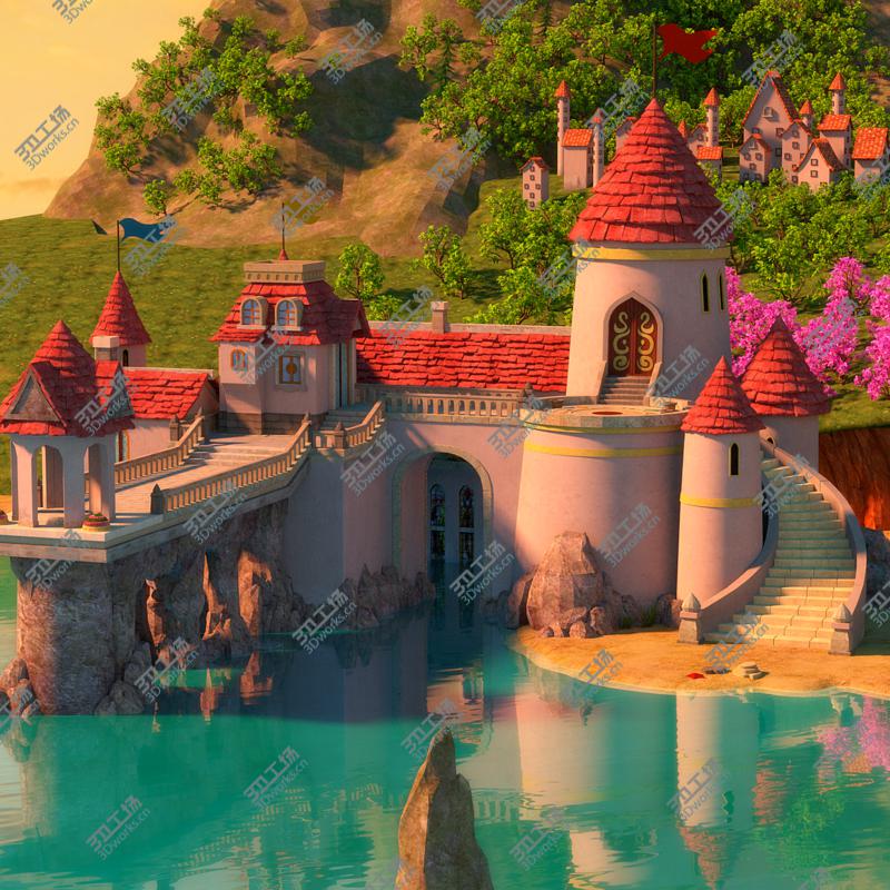images/goods_img/202105074/Cartoon Castle Scene 3D model/4.jpg